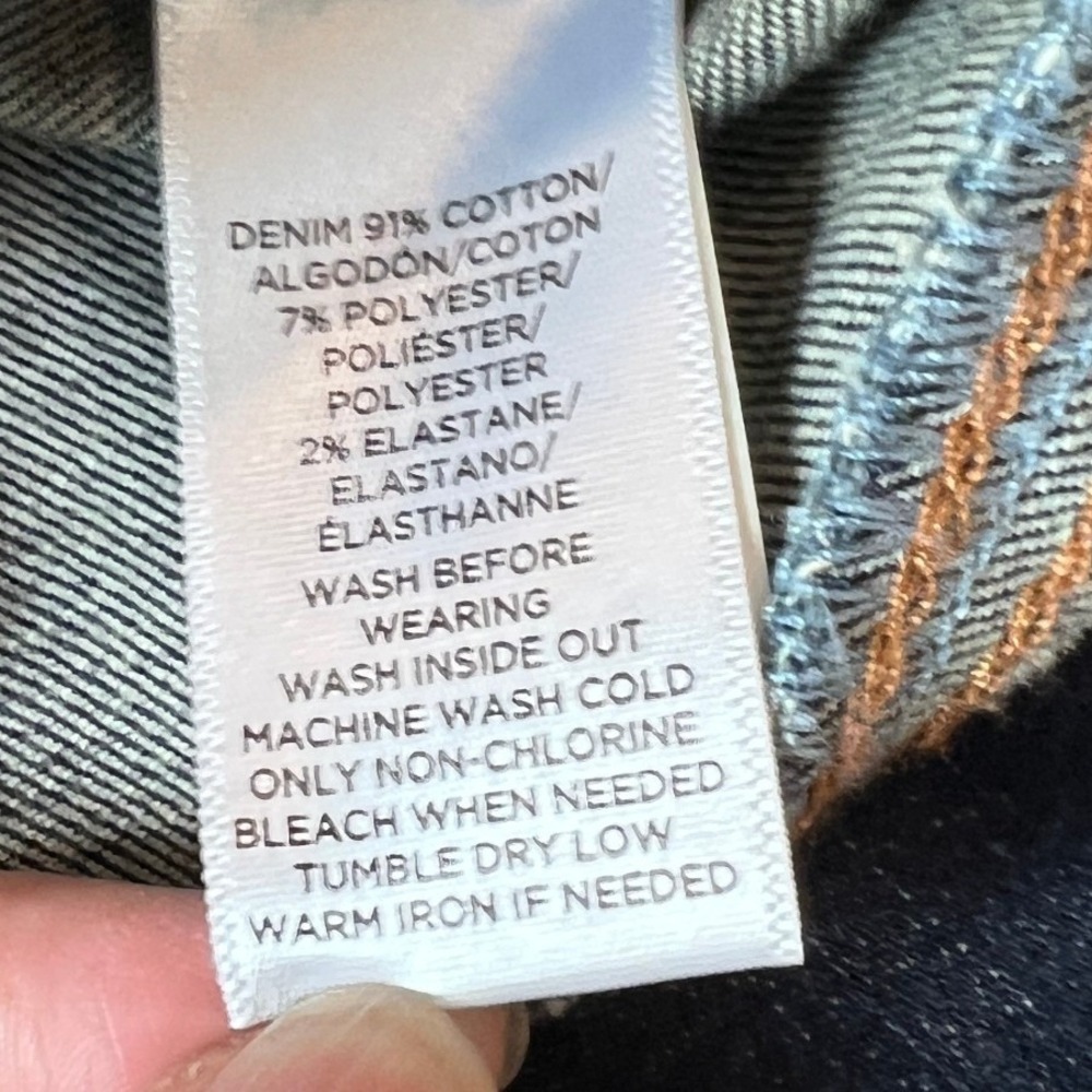 LOFT Jeans Women 12/31 Blue Modern Skinny Dark Wash Stretch Denim Distressed - Picture 6 of 10
